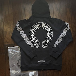 Gothic Floral Black Zip Up Hoodie | Streetwear Full Zip Hooded Sweatshirt