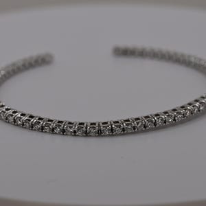 14K White Gold Diamond Bangle