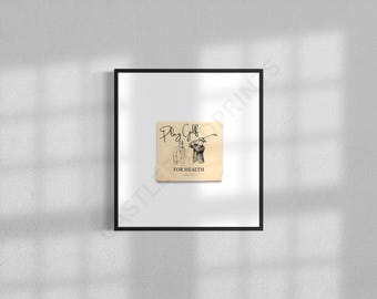 Golf For Health Retro Matchbook Print | digital download, office decor, unique vintage, golf country club, anniversary gift, wall art