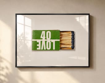 Tennis Matchbox Print, Retro Tennis Wall Art, Vintage Sports Decor, Digital Download