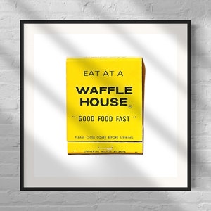 Waffel Haus Retro Streichholzschachtel Druck | Streichholzbriefchen, Wandkunst, digitaler Download, einzigartiges Wohndekor