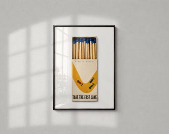 Monaco Racing Matchbox Print, Vintage Motorsport Wall Art, Race Car Poster, Retro Racing Decor, Digital Download