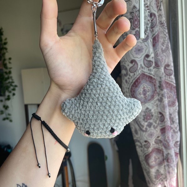 Crochet Stingray Plush Keychain