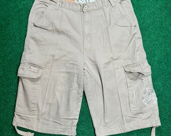 Vintage Y2K Akademiks Baggy Herren 38 Cargo Shorts 15" Innennaht