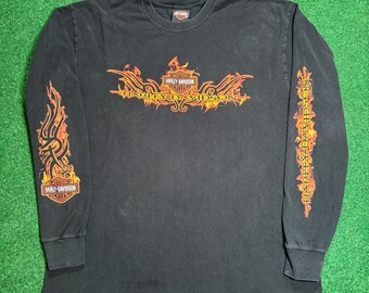 Harley Davidson Flame Long Sleeve Men’s XL T Shirt