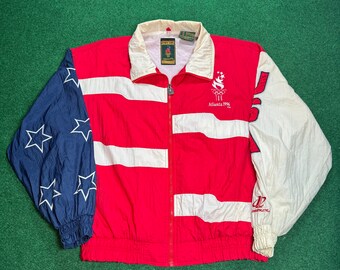 Vintage 90s Logo Athletic 1996 Atlanta Olympics USA Men’s XL Windbreaker Jacket