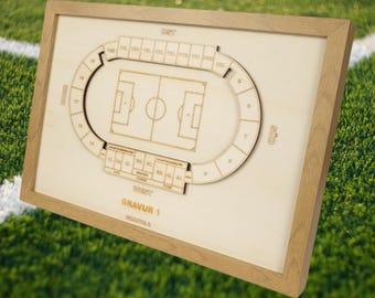 Braunschweig Wooden Block Plan, Football League, Club, Football, Fan Merchandise, Arena, Individual, Personal Gift