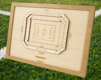 Rostock Wooden Block Plan, Football League, Club, Football, Fan Merchandise, Arena, Individual, Personal Gift