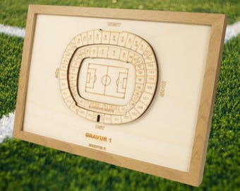 Hannover Wooden Block Plan, Football League, Club, Football, Fan Merchandise, Arena, Individual, Personal Gift