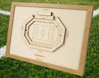 Nuremberg Wooden Block Plan, Football League, Club, Football, Fan Merchandise, Arena, Individual, Personal Gift