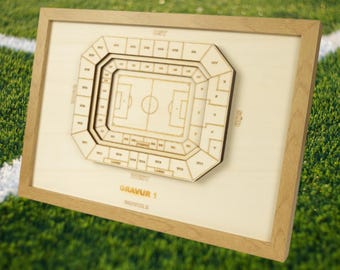 Freiburg Wooden Block Plan, Football League, Club, Football, Fan Merchandise, Arena, Individual, Personal Gift