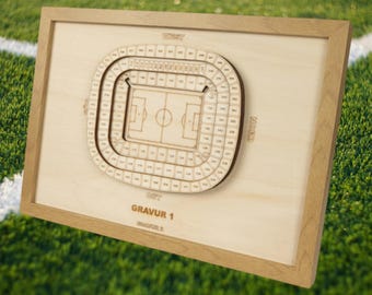 Munich Wooden Block Plan, Football League, Club, Football, Fan Merchandise, Arena, Individual, Personal Gift
