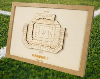 Kaiserslautern wooden block plan, football league, club, football, fan merchandise, arena, individual, personal gift