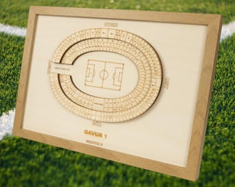 Berlin Wooden Block Plan, Football League, Club, Football, Fan Merchandise, Arena, Individual, Personal Gift, Wall Decoration