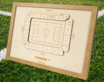 Bochum Wooden Block Plan, Football League, Club, Football, Fan Merchandise, Arena, Individual, Personal Gift, Wall Decoration