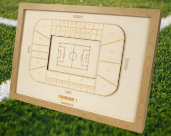 Mönchengladbach (Bökelstraße) Wooden block plan, football league, club, football, fan merchandise, arena, individual, personal gift