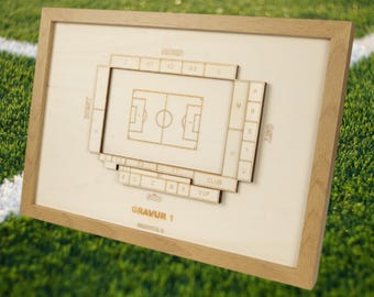 Kiel Wooden Block Plan, Football League, Club, Football, Fan Merchandise, Arena, Individual, Personal Gift