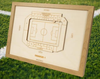 Osnabrück Wooden Block Plan, Football League, Club, Football, Fan Merchandise, Arena, Individual, Personal Gift