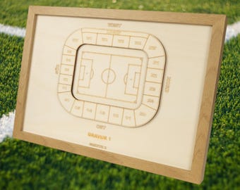 Karlsruhe Wooden Block Plan, Football League, Club, Football, Fan Merchandise, Arena, Individual, Personal Gift