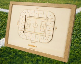 Augsburg wooden block plan, football league, club, football, fan merchandise, arena, individual, personal gift, wall decoration