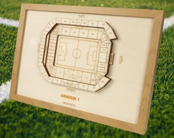 Leverkusen Wooden Block Plan, Football League, Club, Football, Fan Merchandise, Arena, Individual, Personal Gift