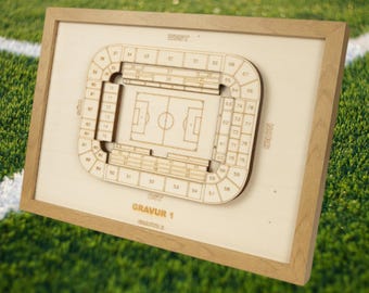 Dortmund Wooden Block Plan, Football League, Club, Football, Fan Merchandise, Arena, Individual, Personal Gift