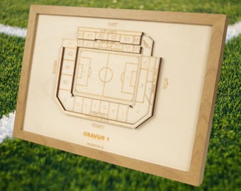 Bielefeld wooden stadium plan, football league, club, football, fan merchandise, arena, personalized, personal gift, wall decoration