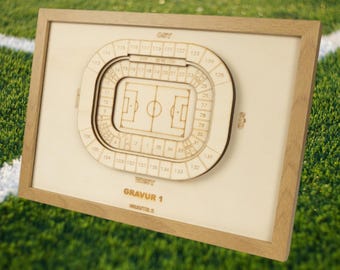 Leipzig Wooden Block Plan, Football League, Club, Football, Fan Merchandise, Arena, Individual, Personal Gift