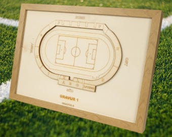 Ulm Wooden Block Plan, Football League, Club, Football, Fan Merchandise, Arena, Individual, Personal Gift
