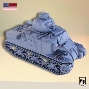 M3A3 & M3A5 Lee American Medium Tank Lend-Lease WW2 28 mm 20 mm 15 mm Bolt Action Tabletop Wargaming Historical Warlord Vehicle Printed