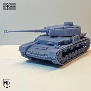Pz Kpfw IV J Panzer w Zimmerit WW2 German Tank 1/100 1/72  1/56 scale Miniature Tabletop Wargaming Historical Vehicle 3D Resin Printed