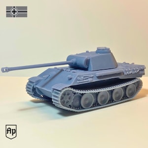 Pz Kpfw V Panther A WW2 German Tank 28mm 20mm 15mm Miniature Tabletop Wargaming Historical Vehicle 3D Resin Printed