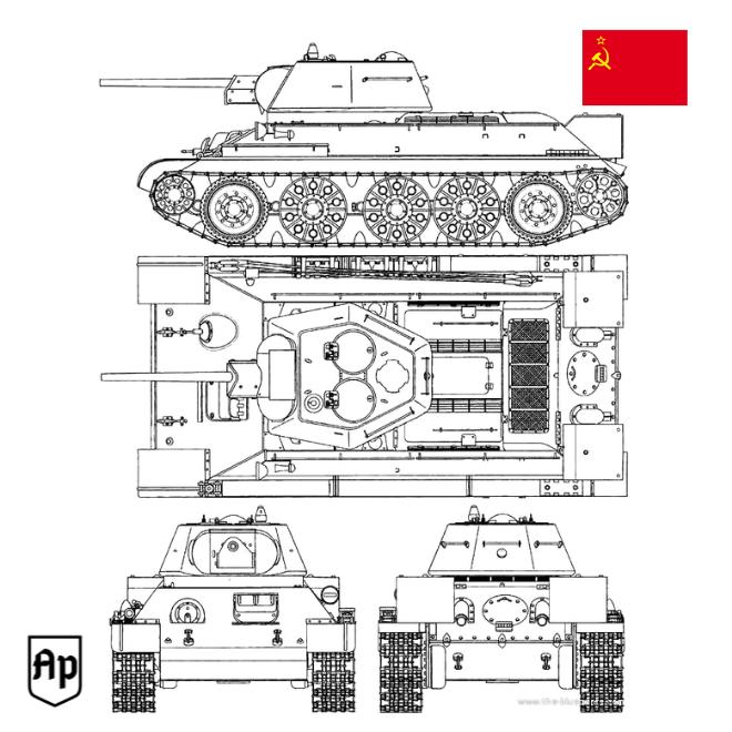 Modellino Carro Armato T-34-76 Sovietico - WW2 - Stampato In 3D Scala 1:144 Resina