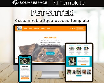 Website Template | Squarespace Dog Walker Pet Sitter Template | Pet Care | Customizable Squarespace 7.1 Website Template For Pet Business