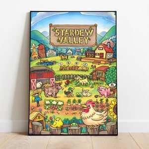 Stardew Valley-poster, muurkunst en woondecoratie, landbouwsimulatie videogameposter cadeau