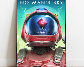 No Mans Sky Poster, Wall Art & Home Decor, Sci-Fi Exploration Video Game Poster Gift