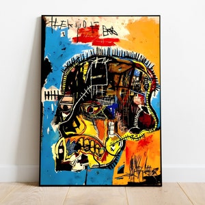 Pu&ograve; includere: Dipinto astratto di un viso con colori nero, giallo, rosso, blu e arancione. Il viso &egrave; parzialmente oscurato da linee e scarabocchi neri. Il dipinto &egrave; incorniciato in nero.