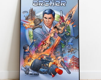 Archer Poster, Wall Art Home Decor, Animated Spy Comedy