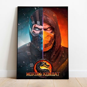 Mortal Kombat Poster, Wall Art & Home Decor, Fighting Video Game Poster Gift