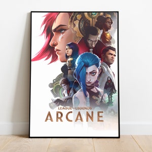 Pu&ograve; includere: Un poster per la serie animata Arcane, basata sul videogioco League of Legends. Il poster presenta diversi personaggi dello show, tra cui Vi, Jinx e Powder, sullo sfondo di una citt&agrave; di ispirazione steampunk.