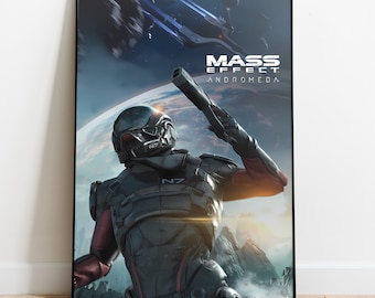 Mass Effect Poster, Wall Art & Home Decor, Epic Sci-Fi RPG Video Game Poster Gift