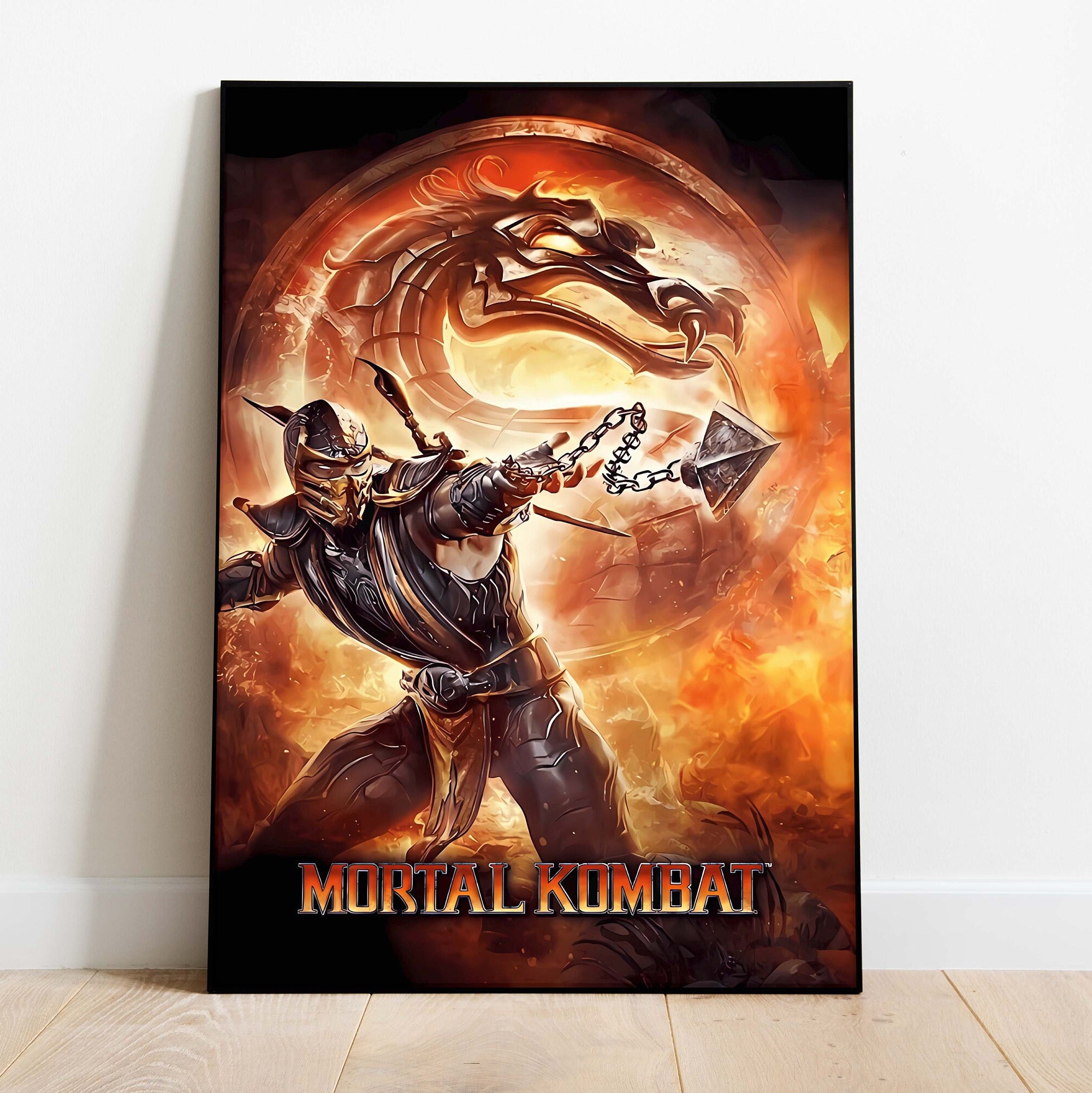 ELedvb Poster décoratif sur toile pour fan de Mortal Kombat - Décoration murale moderne pour chambre à coucher - 70 x 70 cm