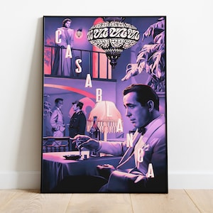 Casablanca poster, muurkunst en woondecoratie, klassieke romantische filmposter cadeau