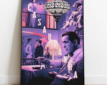 Casablanca Poster, Wall Art & Home Decor, Classic Romance Movie Poster Gift