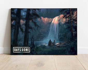 Days Gone Poster, Wall Art & Home Decor, Open-World Zombie Video Game Poster Gift