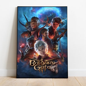 Baldurs Gate Poster, Wandkunst & Wohnkultur, Fantasy RPG Videospiel Poster Geschenk