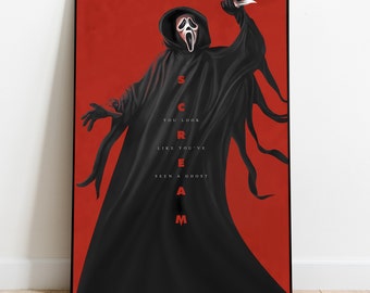 Scream Poster, Wall Art & Home Decor, Horror Movie Poster Gift