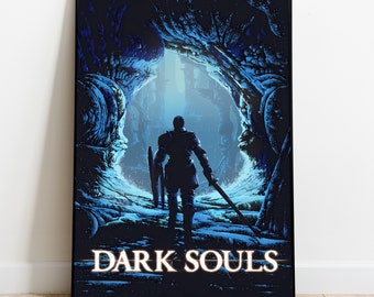 Dark Souls Poster, Wall Art & Home Decor, Challenging Action RPG Video Game Poster Gift