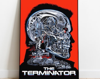 Terminator Poster, Wall Art & Home Decor, Sci-Fi Action Movie Poster Gift
