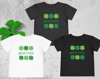 Personalized St. Patrick's Day Shirt Custom Four Leaf Clover Name Shirt St. Patrick's Day Gift Custom St. Patrick's Shirt For Toddler